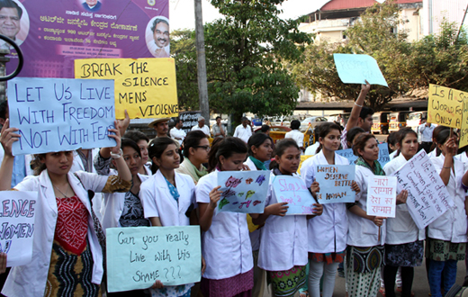 Protest against delhi rape in Mangalore